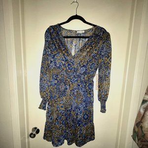 Indigo Rose Blue and Yellow Dress SZ Small